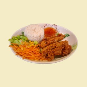 H - Spicy sprøstekt Kylling med ris