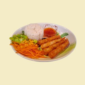 H - Innbakt scampi med ris